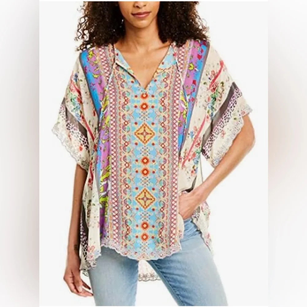 Johnny Was Multicolor Embroidered Top - Picture 3 of 7